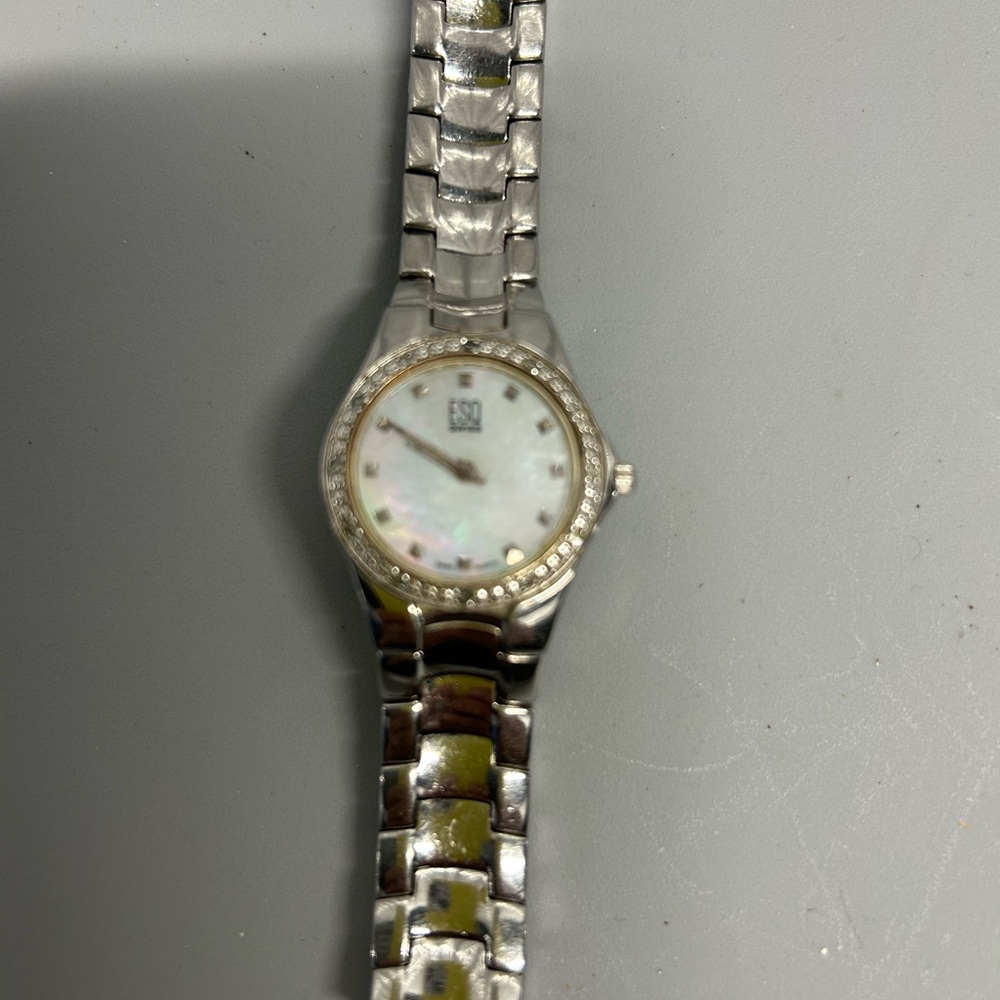 ESQ Stainless Steel Watch with Pearl Dial